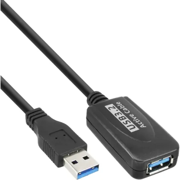 InLine USB-A černá / Prodlužovací kabel / USB-A / USB 3.2 Gen 1 / 5 Gbit/s / 5 m (35650)