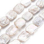 Přírodní barokní Keshi perla - bílá - 18-22 x 14-16 x 3-7 mm - 1 ks