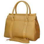 Trendy dámská koženková kabelka do ruky Camila, žlutá