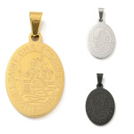 Přívěsek z nerezové oceli - placička se sv. Kryštofem - různé varianty - 27 x 18 x 2 mm - 1 ks Barva: Zlatá