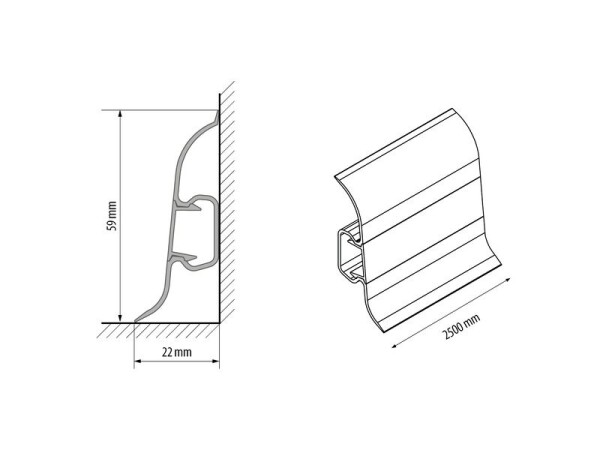 Soklová lišta PVC – Vancouver nr. 78 EgibiFloors 2,5 m