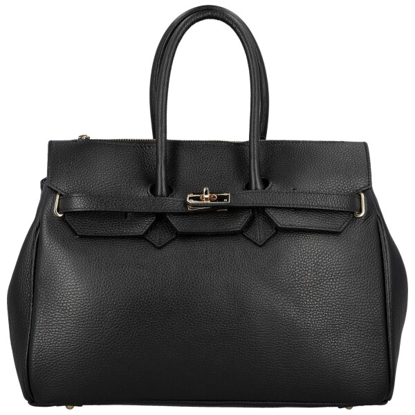 Luxusní dámská kožená kabelka do ruky Annalena, černá