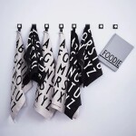 DESIGN LETTERS Bavlněná utěrka Design Letters - set 2 ks, černá barva, textil