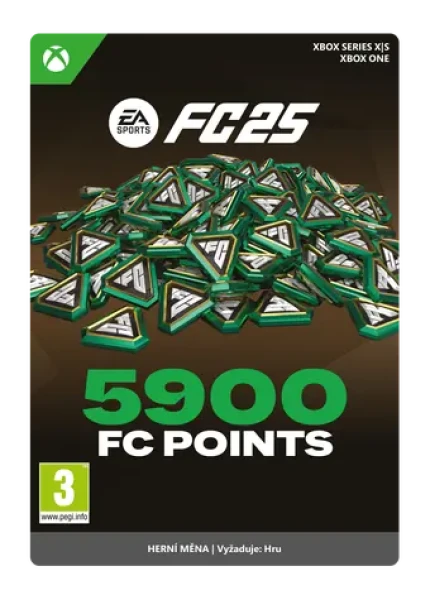 XSX EA SPORTS FC 25: 5900 bodů / El. licence / Sportovní / Angličtina / od 3 let / DLC pro Xbox Series (7F6-00845)