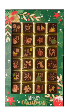 Adventní kalendář hořká čokoláda 120g (Weibler)