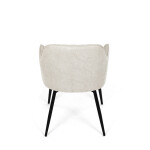 Židle jídelní, krémová látka, černý kov