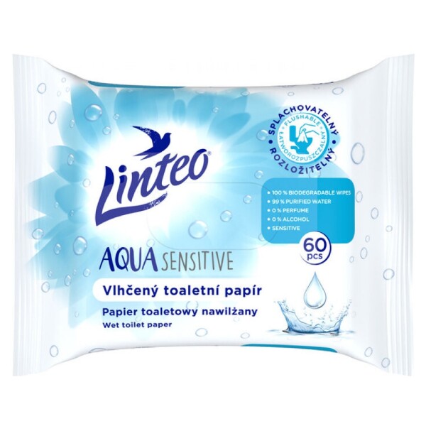 Linteo Vlhčený toaletní papír Aqua Sensitive 60 ks