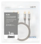 LogiLink RCA černá / Kabel RCA / 2x RCA - 2x RCA / 1 m / pozlacený (CA1202)