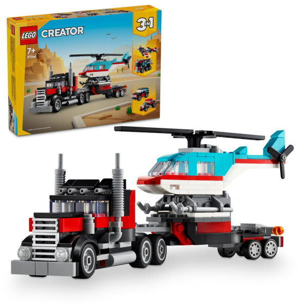 LEGO® Creator 3 v 1 31146 Náklaďák s plochou korbou a helikoptéra - LEGO® DUPLO®