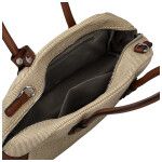 Módní dámská koženková kabelka do ruky Leora, béžová-hnědá