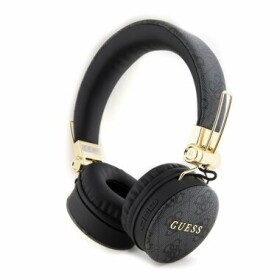 GUESS PU 4G Metal Logo Bluetooth Stereo Headphone černá / Bluetooth 5.3 / 300mAh (3666339170240)