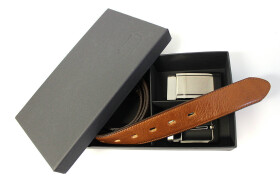 PENNY BELTS SET 48 35-020-22 A 4PS Pánský kožený opasek hnědý 100cm