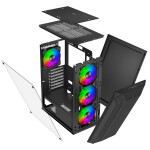 EVOLVEO Xenon, skříň ATX, 4x ARGB ventilátor 120mm, přední panel airflow mesh, černá