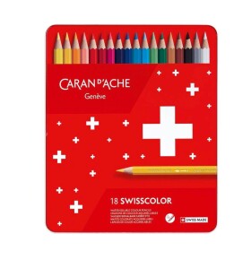 Caran D'ache Swisscolor akvarelové pastelky 18 barev, plechová