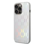 Pouzdro Karl Lagerfeld Iridescent Monogram iPhone 14 Pro stříbrné
