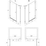 MEXEN/S - Lunar-B sprchové dveře křídlové levé 110, transparent, grafit kartáčovaná 832S-110-050-66-00-L