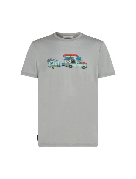 Pánské merino triko s krátkým rukávem ICEBREAKER Mens 150 Tech Lite SS Tee Transportage, Proto Grey velikost: XL