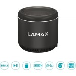 LAMAX Sphere2 Mini černá / bluetooth reproduktor / 5W / 400 mAh / Bluetooth 5.1 / nabíjení USB-C (LXWSMSPR2MCBA)