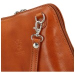 Luxusní dámská kožená crossbody kabelka Defra, koňaková