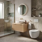 REA - Koupelnová skříňka pod umyvadlo Core 80cm Beige REA-M0407