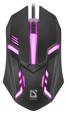 Defender Cyber MB-560L černá / Herní optická myš / 1200 DPI / USB / 2 tlačítka / RGB podsvícení (52560)
