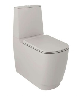 KLUDI - Resa S WC kombi mísa, vario odpad, Rimless, Spiralflush, matná písečně šedá 27WCB01O2