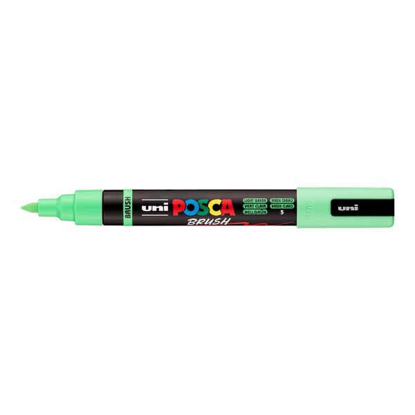 Uni Posca PC-5BR světle zelená 5, štětcový hrot 1-4 mm