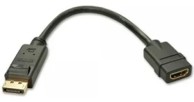 Lindy 41005 černá / Adaptér / DisplayPort - HDMI / 1920×1080 px / 0,15 m (41005)