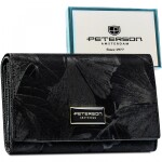 Módní dámská koženkovo-kožená peněženka Peterson Dasi, černá