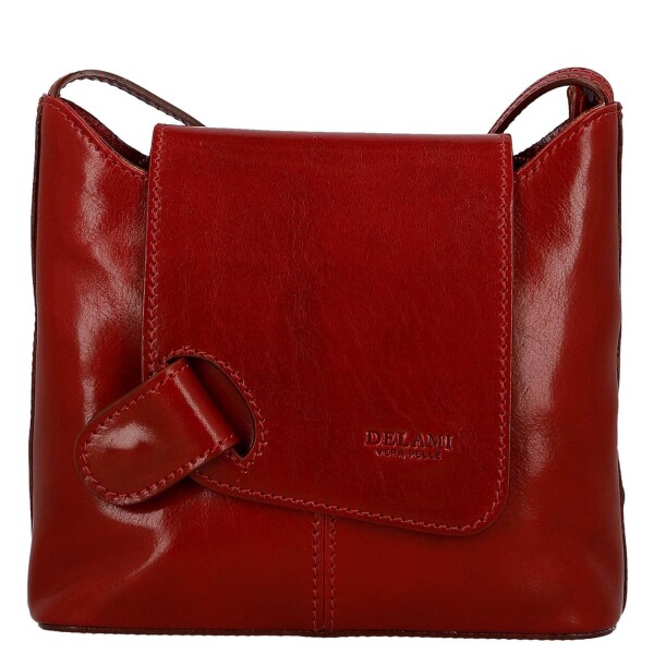 Luxusní dámská kožená crossbody kabelka Jessie, červená