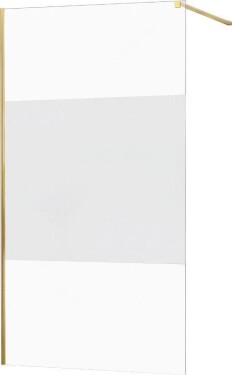 MEXEN - KIOTO Sprchová zástěna WALK-IN 120x200 cm 8 mm, zlatá, Transparent/matné sklo 800-120-101-50-35