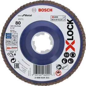 BOSCH X571 Best for Metal 2608619211 / Lamelový brusný kotouč / Zrnitost 80 / 125x22.23mm (2608619211)