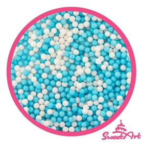 SweetArt cukrové perly modré a bílé 5 mm (1 kg)