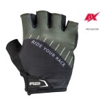 CYKLISTICKÉ RUKAVICE R2 VOUK ATR19X, barva černá/khaki zelená, vel. XL (dlaň z materiálu AX SUEDE)