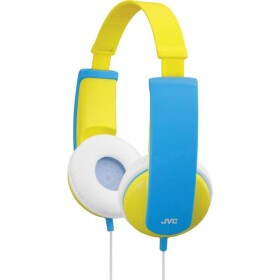 JVC HA-KD5-Y-E dětské sluchátka On Ear kabelová žlutá, modrá omezení hlasitosti, lehký třmen