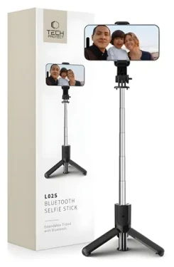 Tech-Protect L02S černá / Selfie tyč / Bluetooth / Stativ / 72 cm