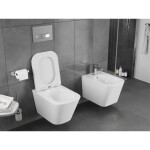 MEXEN/S - Teo Závěsná WC mísa Rimless Tornado včetně sedátka s slow slim, duroplast, bílá lesk 30850600T