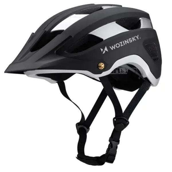 Wozinsky MTB černá/stříbrná / Cyklistická helma / velikost L / odnímatelný kozírek / odlehčená konstrukce