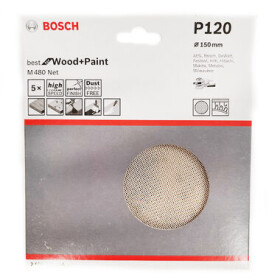 BOSCH M480 Best for Wood and Paint 2608621164 / Brusný papír / 150 mm / Zrnitost 120 / 5 ks (2608621164)