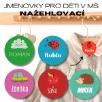 ZNAČKY MŠ - SADA obrázků 30x30mm (20ks), jmenovky pro děti na oblečení, jmenovky do školky, do školy