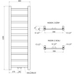 MEXEN - Bolt otopný žebřík/radiátor 1200 x 400 mm, 279 W, černá W126-1200-400-00-70