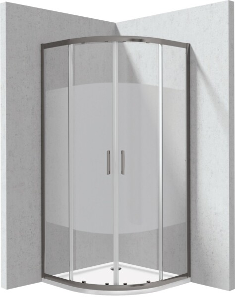 DEANTE - Funkia Evo čtvrtkruhový kout s vaničkou, 80x80 cm – vzor pruh KYPPDE88P