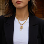 ELENYS Cross Charms – pozlacený náhrdelník 18K žluté zlato Délka: 45+5 cm / max. 50 cm