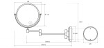 SAPHO - X-ROUND E kosmetické zrcátko závěsné, Ø 135, oboustranné, chrom XR005