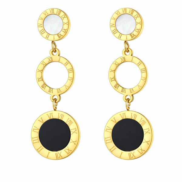 Náušnice Raula - chirurgická ocel, perleť, Zlatá