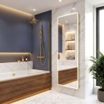 REA - Zrcadlo LED Classico 60x170cm Brush Gold HOM-07058