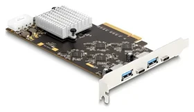 Delock PCI Express x8 / Řadič USB / PCIe 3.0 / 2x USB-C 3.2 Gen 2x2 / 2x USB-A 3.2 Gen 1 (90097)