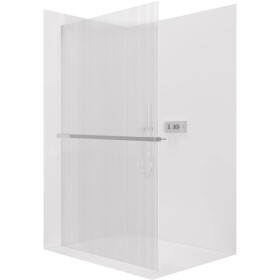 CERANO Sprchová zástěna Walk-in Crystal L/P - 8 mm + polička/držák na ručníky - bezvzpěrový systém - chrom, rýhované sklo - 80x200 cm