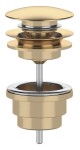 SAPHO - Umyvadlová výpust 5/4“, click-clack, velká zátka, 10-65, zlato mat CV100219