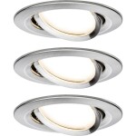 Paulmann 92907 Whirl LED vestavné svítidlo, LED, pevně vestavěné LED, 4.9 W, hliník (kartáčovaný), saténová, sada 3 ks